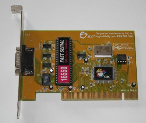 SIIG 16550 Single Port Fast Serial Card, 16-Byte Buffer Board. P/N: JJ-P01012