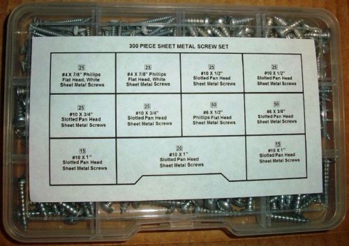 300 piece various heads and various slots sheet metal screw set for sale