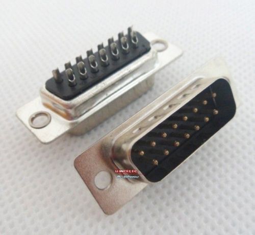 Solder cup d-sub connector 15 postions,db15 male black housing.10pcs for sale