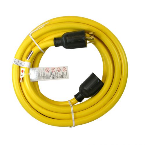 25-ft 30 amp 110-volt 10-gauge yellow generator power cord - l14-30 extension for sale