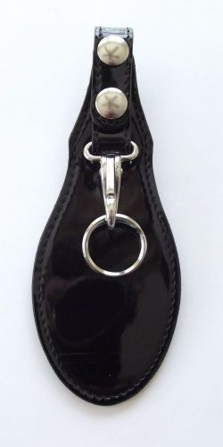 New dutyman clarino leather single key scabbard gloss black fits 2-1/4 duty belt for sale
