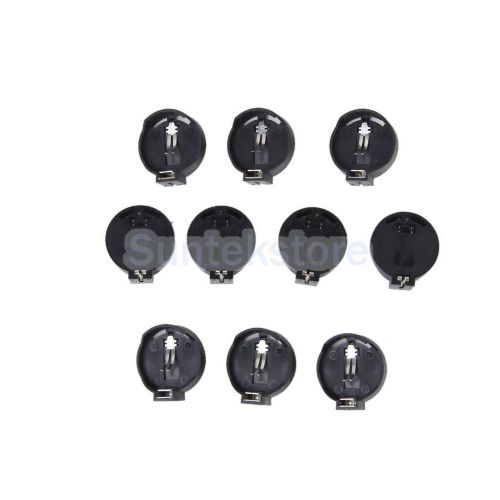 10pcs cr2032 button coin cell battery socket holder dock connector case blk for sale