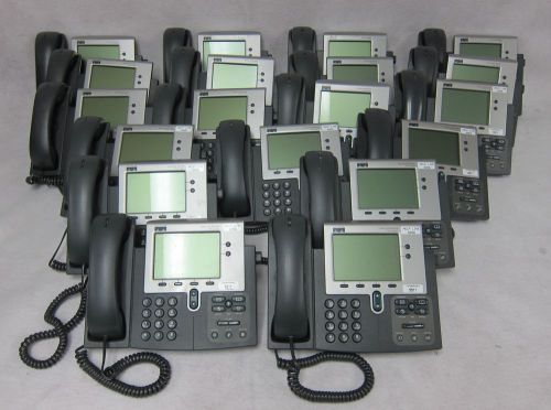 LOT[19]:  Cisco CP-7940G 7940 IP VoIP LCD Business Office Phone w/ Handset  #348