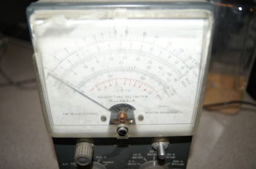 Heathkit v7-a vacuum tube voltmeter (vtvm) cracked needle cover heath kit meter for sale