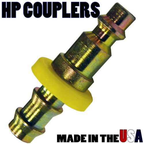 1/4&#034; Industrial Plug x 3/8&#034; Push On Hose Barb - Steel - Air Compressor - Nipple