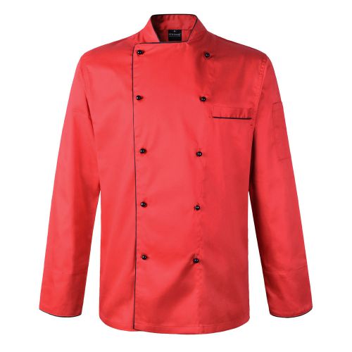 Newshine unisex phoenix piping apparel executive chef coat red for sale