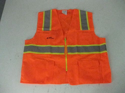 High Visibility Orange Occunomix Class 2 Safety Vest With Zippered Front-Size L