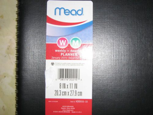 MEAD 2015 BLACK WEEKLY/MONTHLY planner 8X11 appointment desk calender KDD555-10