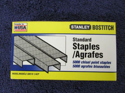Stanley Bostitch SBS19 Standard Staples 5000/box 1/4CP Chisel Point USA A13-7