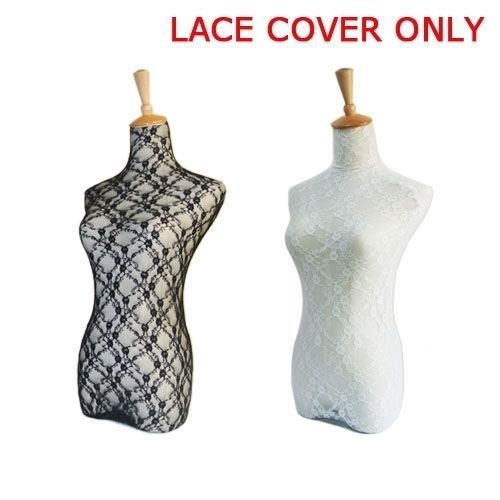NEW 2 BLACK &amp; WHITE LACE Mannequin Cover Model Dummy Top Cover VINTAGE CLOTH TOP