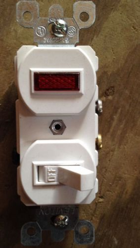 Cooper 277W 277W-BOX Combination 1-Pole Switch and Pilot Light 15A 120V White