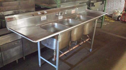 Eagle 3-compartment stainless steel commercial sink drainboards faucet nsf bay for sale
