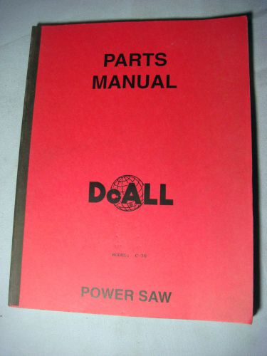 DOALL POWER SAW MODEL C-70 PARTS MANUAL - VERY GOOD CONDITION!