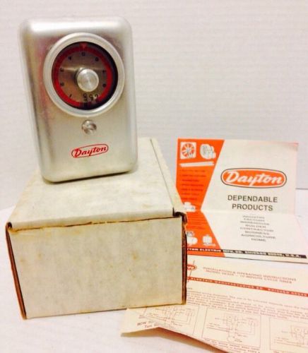 New In Box Dayton 10-Minute Cycle Timer 2E209 15 Amp 1/4 HP 120 Volt