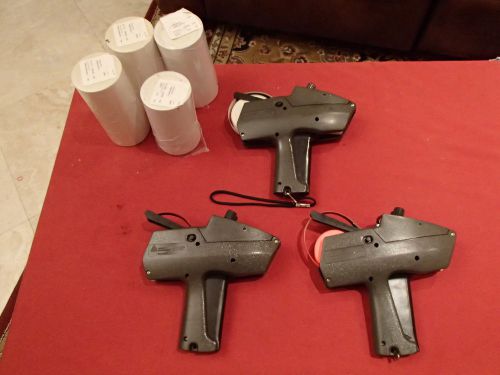 NICE LOT OF 3 MONARCH PAXAR PRICE GUN MODEL 1115 AND 38 TAPES