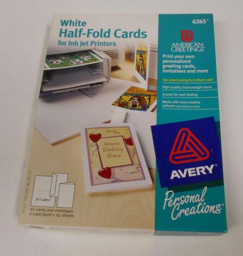 Avery American Greetings White Half-Fold Cards &amp; Envelopes Inkjet 73 Total #6265
