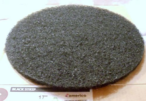 New americo 400117 case of 5 black strip 17&#034; agressive floor machine pad cleaner for sale