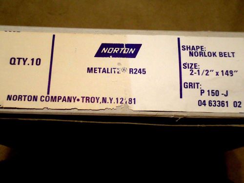 Norton Metalite R245 Norlok Belt P150-J 2 1/2&#034;x149&#034; Qty-10