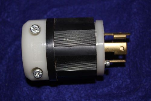 Leviton 2711 30 amp 125/250 volt,  locking plug blk/wht for sale