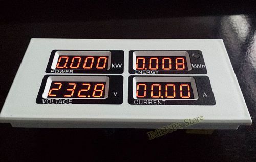100A AC Digital LED Power Meter Monitor Voltage KWh Clock Time Watt Volt Ammeter