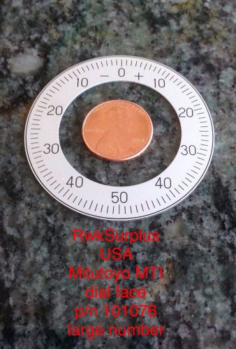 mitutoyo aluminum dial face 101076 new part 0 to 50 50 to 0 2 inch large number
