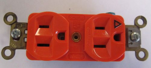 Hubbell ig 5262 receptacle 15a 125v nema 5-15r orange for sale