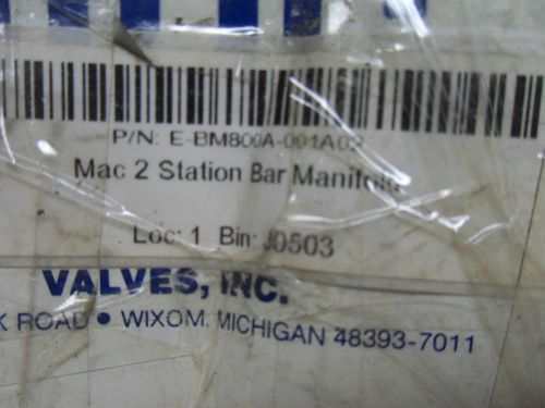 (T2-3) 1 NEW MAC VALVES E-BM800A-001A02 STATION BAR MANIFOLD
