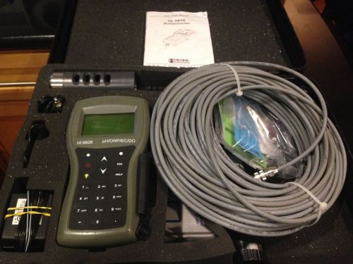 Hanna Instruments, HI 9828, Ph/ORP/EC/TDS/DO/Temp/Pres, 100ft Cable, Used w/Case