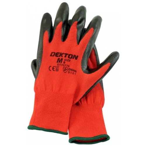 Dekton Ultra Grip Working Gloves Black Red Nitrile 8 M Hand Protection Diy