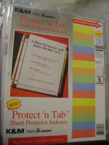 3 Avery Protect &#039;n Tab Sheet Protector Indexes - Letter 8.50 X 11 3 sets of 5=15