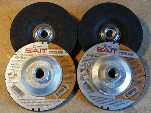 Sait 22130 a24r united abrasive cutting wheel 4-1/2x1/8x5/8  (lot of 4) welding for sale