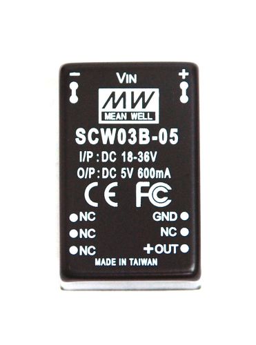 10pc SCW03B-05 DC to DC Converter Vin=24V Vout=5V Iout=600mA P=3W Mean Well MW
