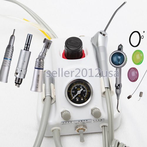 Dental Portable Air Turbine 4H + Low Speed Handpiece Kit + Air Polisher Prophy