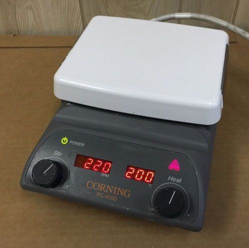 Corning PC-420D Digital Laboratory Lab Stirrer Hot Plate 5 x 7&#034; Ceramic Top