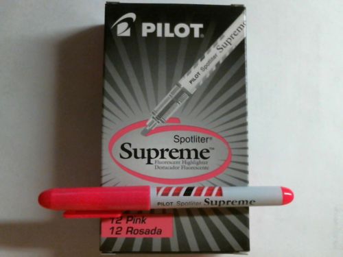 Pilot Spotliter Supreme Fluorescent Highlighters - Pink - 1 Dozen (16005)