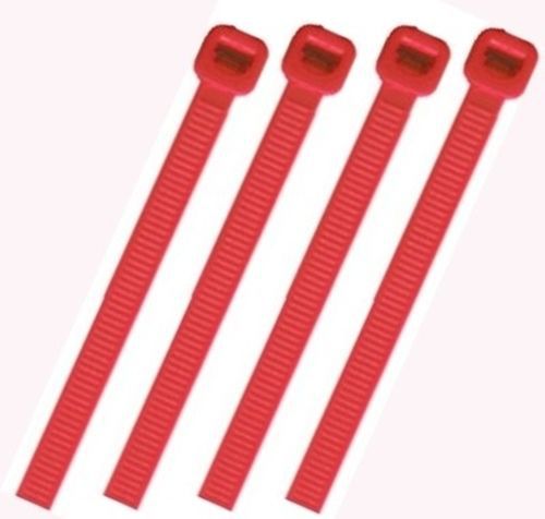 RED PLASTIC CABLE TIES / WIRE TIES - ALL SIZES - HIGH QUALITY HEAVY DUTY TIES