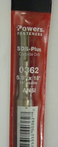SDS-4 Powers Fasteners Carbide Hammer Drill Bit 5/8&#034; x 18&#034;  Part No. 0362