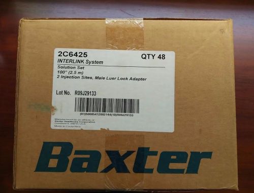Baxter INTERLINK Solution Set 100&#034; 2 Inj. Sites #2C6425 NEW/SEALED 48/CS