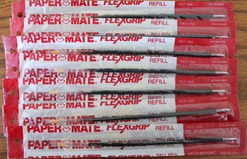 Paper mate flex grip ball pen refills 7 individually wrapped red medium point for sale