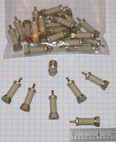 (30) Insulated Ceramic Standoff Terminals Double Turret Silver Plated 4-40