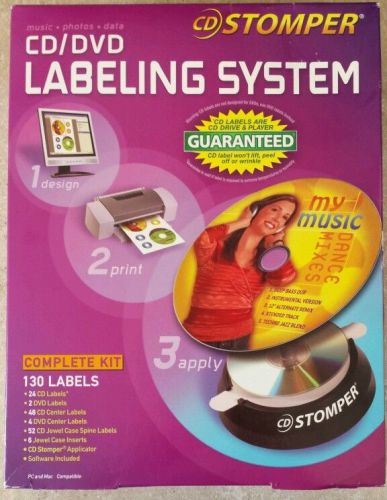 CD Stomper CD/DVD Labeling System Kit, 130 Labels &amp; Software Included, Unopened