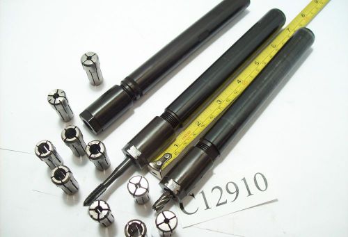 3) da200 collet extensions with 3/4&#034;&#034; dia. shank &amp; 10 da 200 collets lot c12910 for sale