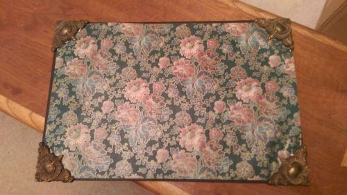 Vintage Desk Mat – 21” x 14” With brass accent holders