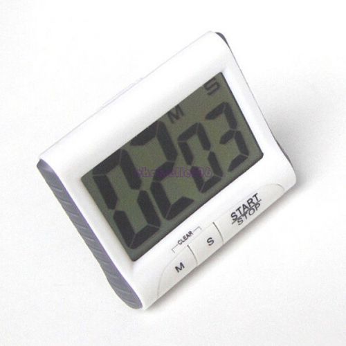 Magnetic Electronic Digital Kitchen Cooking Timer Alarm Count Up Down White NEW