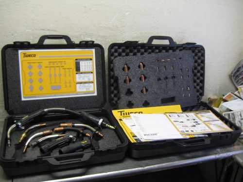 Tweco Fusion Air Cooled Mig Welding Guns Various Tips 2 Cases V350 250 180 LOT