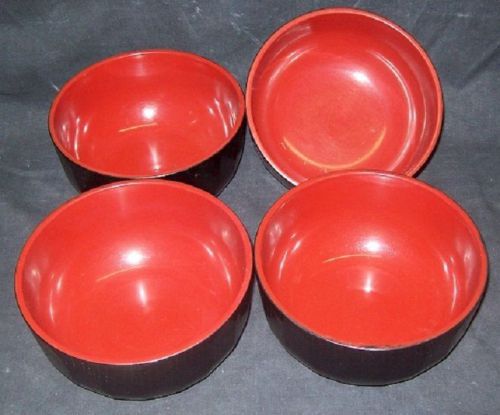Restaurant equipment bar supplies 4 medium black plastic bowls dishes for sale