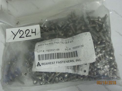 450 qty #12 x 3/4 phillips pan head tapping screws 18-8 stainless steel for sale