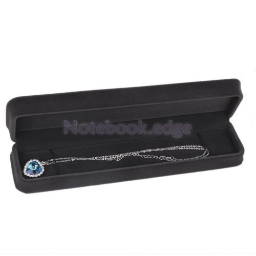 Grey Velvet Necklace Chain Bracelet Jewelry Storage Case Gift Box Wedding