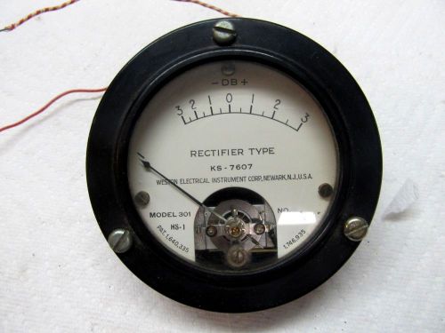 Weston D B meter Rectifier Type KS-7607, Model 301 Panel mount