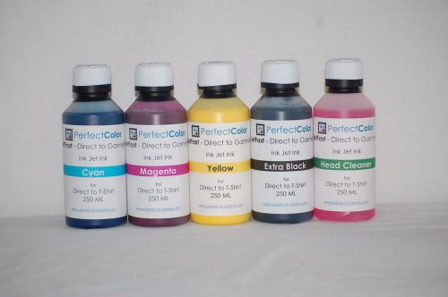 CMYK/HC Perfect Color DTG (Direct to Garment) Ink Set -250ml Bottles (5 Bottles)
